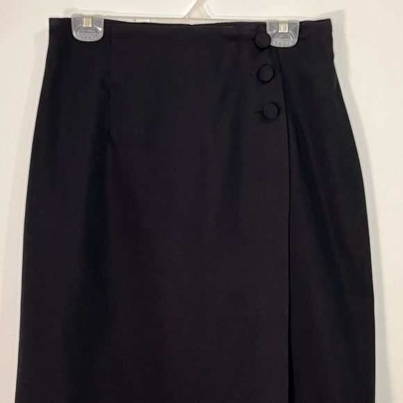 SOLD 4/6 Toby Vintage 90s Black Maxi Full Wrap Pencil Skirt - Picture 10 of 11